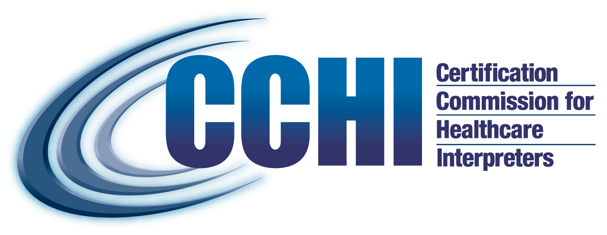 A blue and white logo for the cchb.