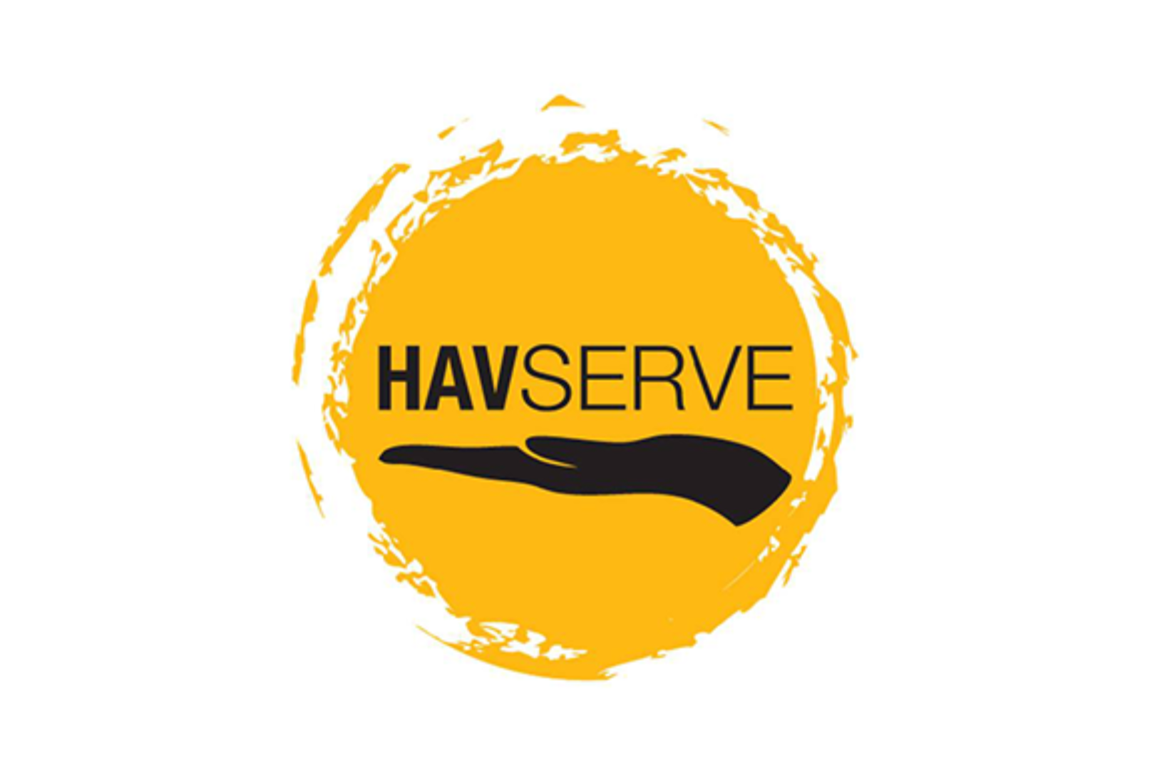 A yellow circle with the word havserve written in it.